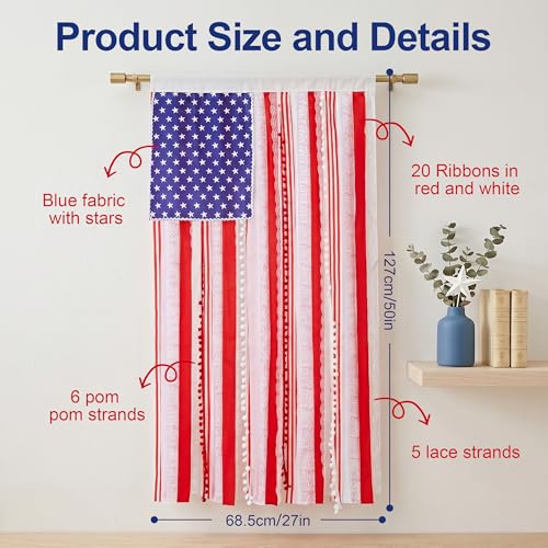 4th of July American Flag Garden Banner - 250th Anniversary Decor - 50"x27"