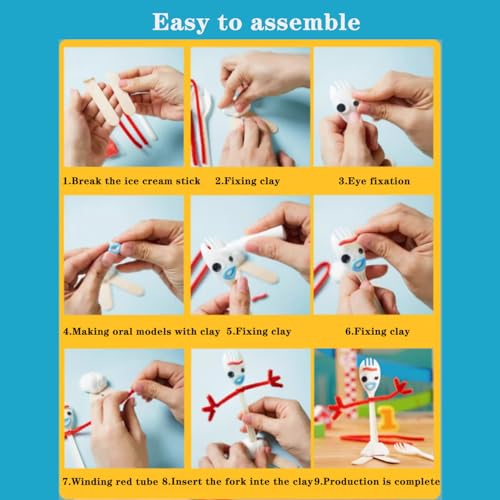 Fork Craft Kit with Pipe Cleaners, Clay & Googly Eyes (100 Set)
