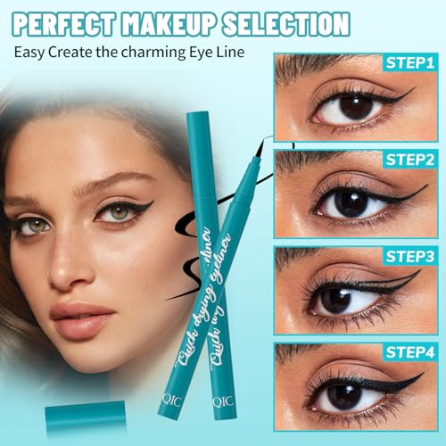 QIC Waterproof Liquid Eyeliner Pen - Smudge-Proof, Long-Lasting