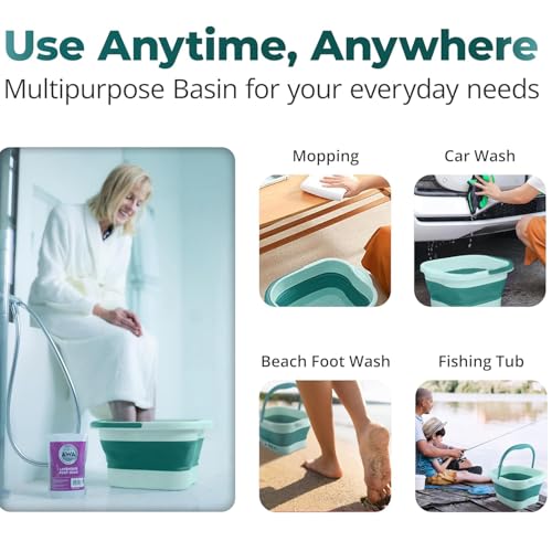 AXLOFO Collapsible Foot Bath Basin for Soaking Feet - Massage Foot Tub