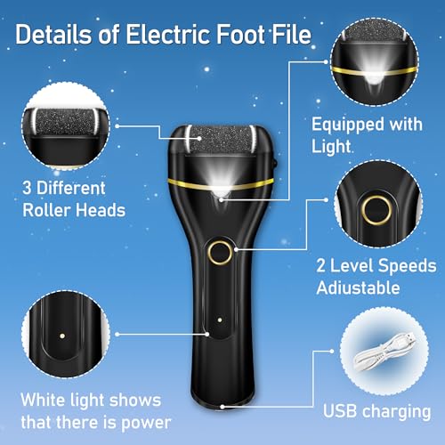 Electric Callus Remover Kit for Feet - 2 Speed Waterproof File