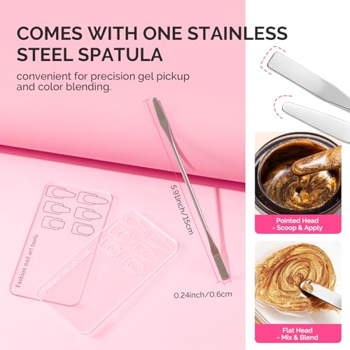 MelodySusie 2Pcs Nail Art Practice Palette with Spatula - Clear Acrylic Set