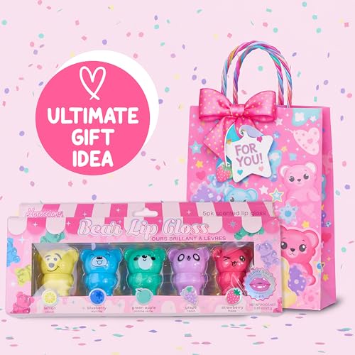 EXPRESSIONS 5-Piece Scented Bear Lip Gloss - Fruity Flavors