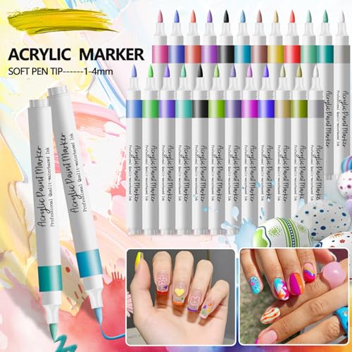 Nail Art Pens Set, 60 Colors Nail Art Markers Polish Pens for Painting Nails, Acrylic Paint Drawing Painting Dotting Markers Pen Quick Drying Nail Art Design Manicure Tools
