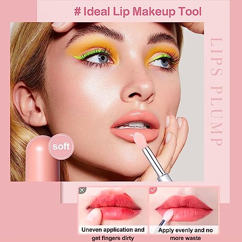 3 Pack Reusable Silicone Lip & Eyeshadow Applicators - Retractable, Washable & Precise