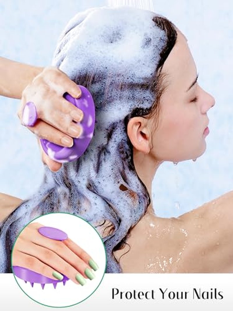 HEETA Scalp Massager Hair Growth Brush 2-Pack - Silicone Exfoliating Shampoo Scrubber for All Hair Types