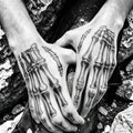 Skeleton Hand Temporary Tattoos - 4 Pairs, Waterproof