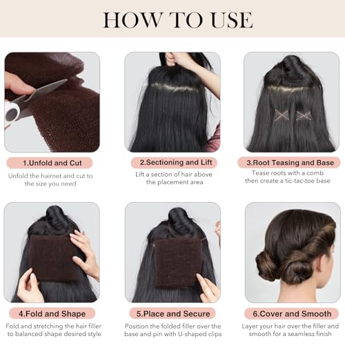 Hair Sponge for Updos & Volume - Bun Maker with 100 Pins