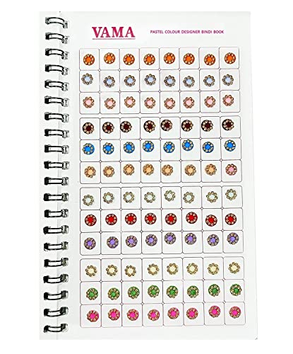 VAMA 960 Bindi Book - Pastel Multicolor Crystal Stone Stickers