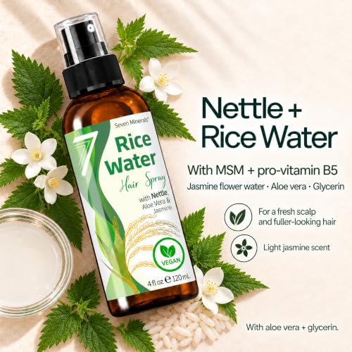 Fermented Rice Water Hair Spray for Growth & Softness - Vegan, Non-Greasy - 4 fl oz