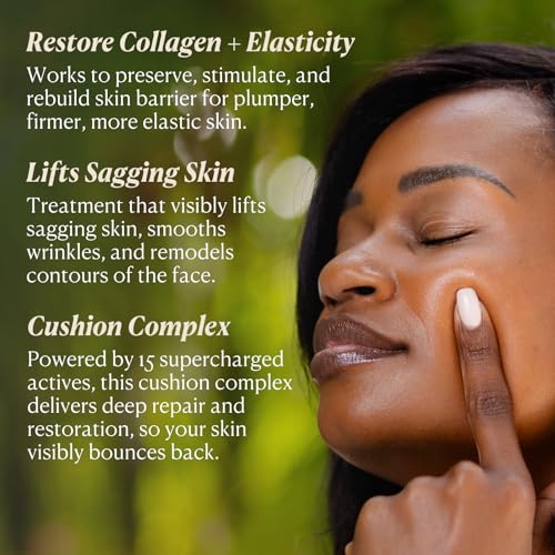 Nakery Collagen Cushion Pressed Serum, Anti Aging Face Cream and Hydrating Serum with Retinol and Peptides, Skin Tightening Cream for Wrinkles and Stretch Marks, Smooths Texture, Made in USA