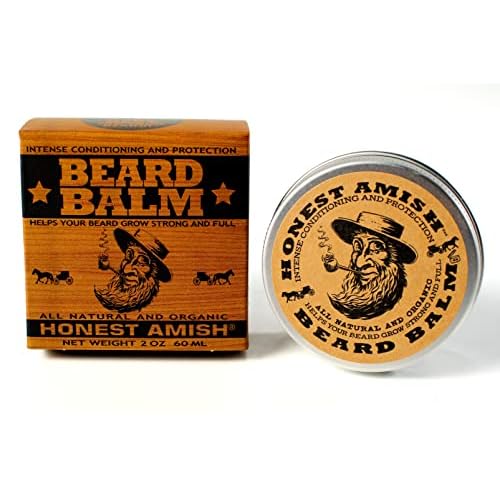 Honest Amish Beard Balm Leave-in Conditioner - Made with only Natural and Organic Ingredients - 2 Ounce Tin