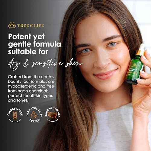 Tree of Life Beauty Vitamin C Skin Care Set, Skin Face Oil, Facial Serums for Dry and Sensitive Skin with Hyaluronic Acid & Vitamin E Soft Skin, 1 Fl Oz (Pack of 2)
