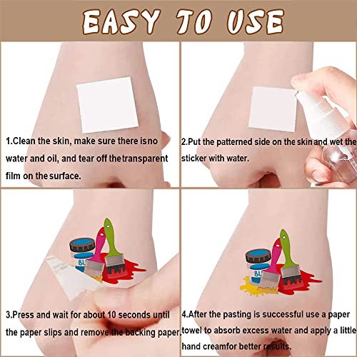 Art Temporary Tattoo Stickers - 144 PCS Party Favors