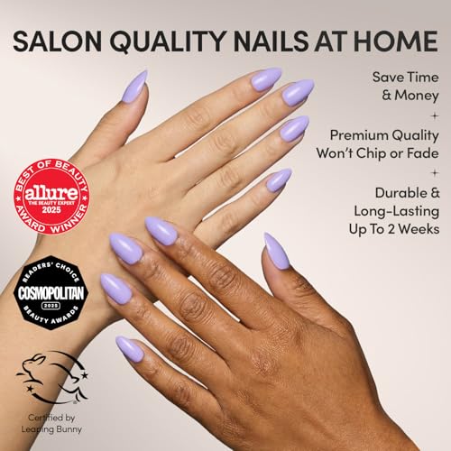 Glamnetic Periwinkle Press-On Nails - Short Almond Purple Kit