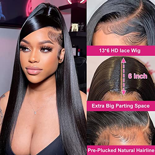30-Inch Straight Lace Front Wig - 200% Density Human Hair