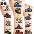 Go Kart Temporary Tattoos - 100 PCS Racing Party Favors