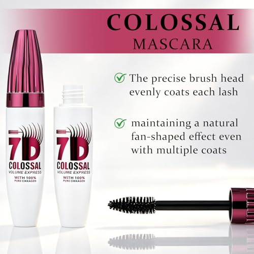 7D Waterproof Volume Mascara – Lengthening & Thickening, 2-Pack