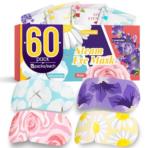AROIC 60-Pack Disposable Steam Eye Masks – Self-Heating Therapy