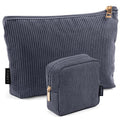 MAGEFY Corduroy Makeup Bag Set - 2 Mini Organizers with Pockets
