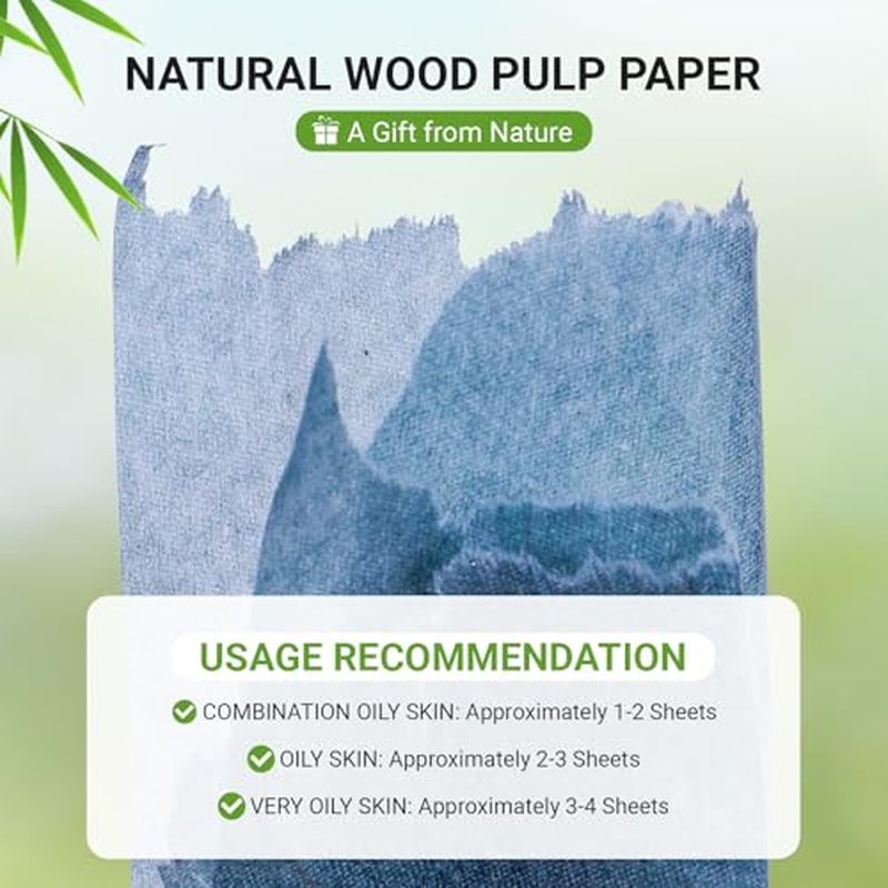 Oil Blotting Sheets For Face, 1000 Sheets Bamboo Charcoal Blotting Papers For Face (100 Sheets In 10 Packs), Oil Absorbing Sheets For Oily Skin & All Skin Types, Oil Remover For Women & Men