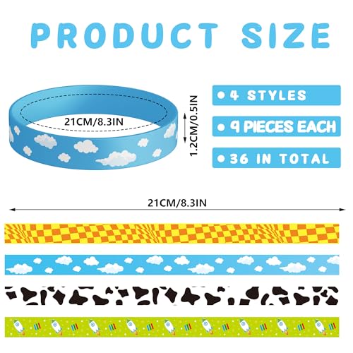 Cartoon Story Silicone Bracelets - 36pcs Cow Pattern Party Favors