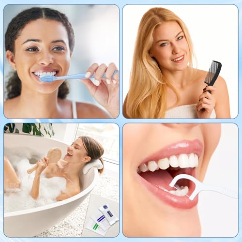 50-Pack Travel Hygiene Kits with Toiletries & Floss Picks