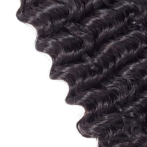 Deep Wave Human Hair Bundles - Unprocessed Virgin Remy 300g (18-22 Inch)