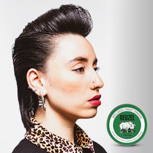 REUZEL Green Grease Pomade, Medium All Day Hold, Oil-Based Styling Wax, Medium Shine, Easy To Wash Out, For All Hair Types