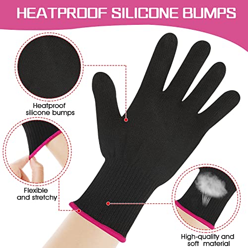 Heat Resistant Gloves for Hair Styling - 2 Pair Pack