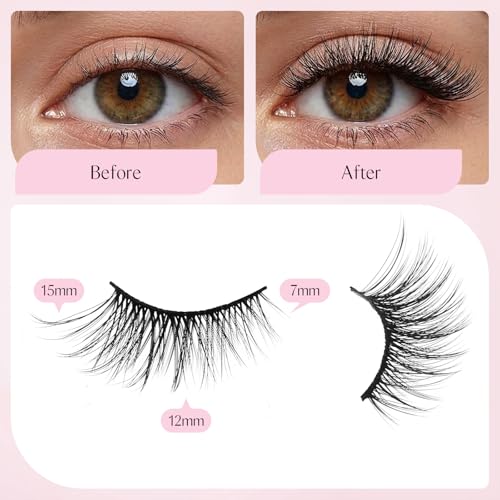 Sibba Half Eyelashes 20 Pairs - Natural Wispy Cat Eye Lashes