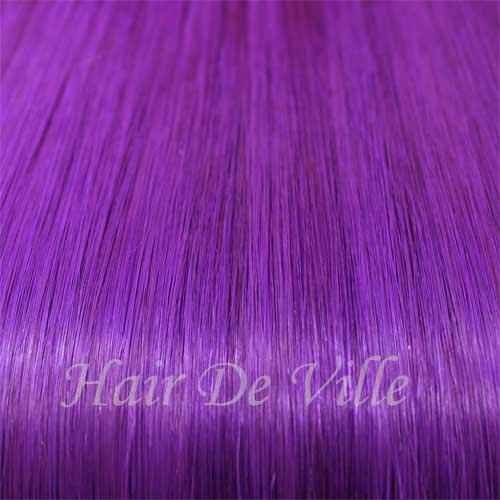 25 Strands 22" Long Micro Loop Ring Beads I Tip100% Human Hair Extensions Color 1 g Each (# Purple)