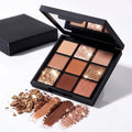 FYNLA Warm Nude 9-Color Eyeshadow Palette - Matte, Shimmer & Glitter Shades for Natural & Glam Looks