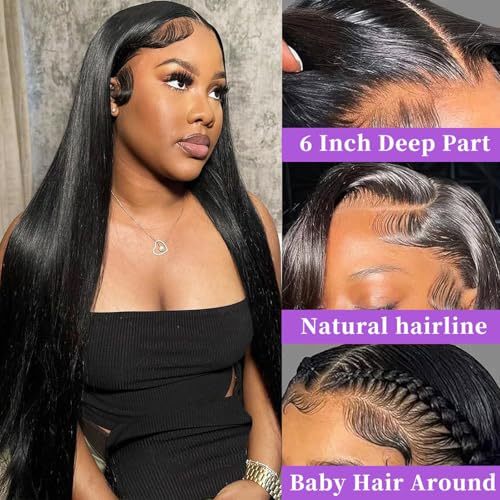13x6 HD Lace Front Wig 200% Density Virgin Human Hair 28"