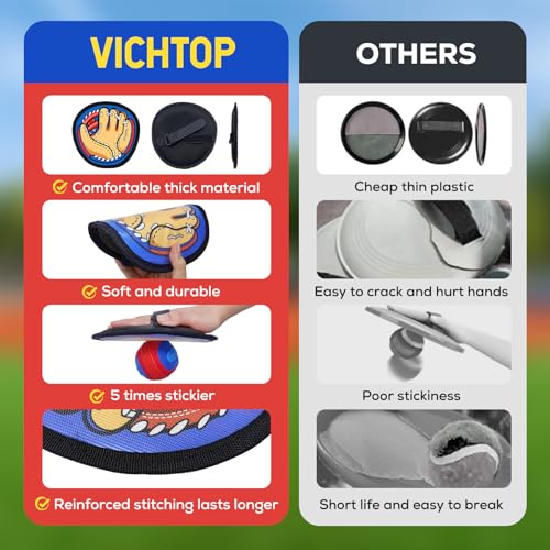 Sticky Toss and Catch Ball Game Set - 4 Paddles & Balls