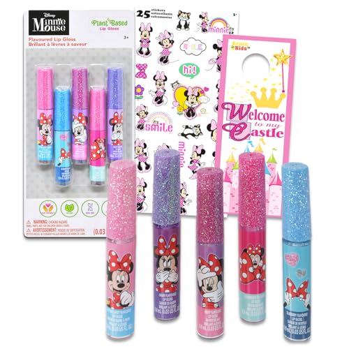Minnie Mouse Lip Gloss Set 5-Pack with Stickers