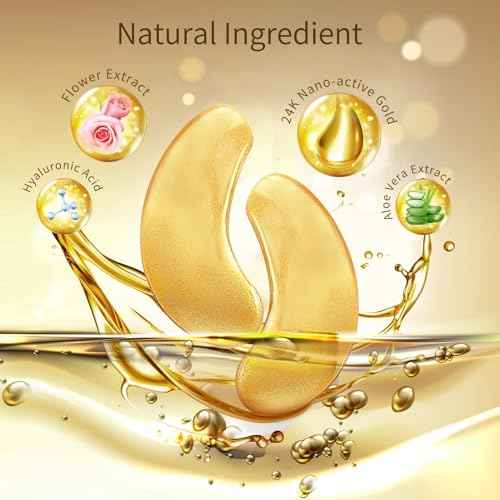 Under Eye Patches, 40 Pairs Eye Mask for Dark Circles, Puffy Eyes, Undereye Bags,Wrinkles,Eye Mask Patches with 24K Gold, Hyaluronic Acid,Rose & Aloe Vera, Eye Treatment Skin Care for Men & Women Gift