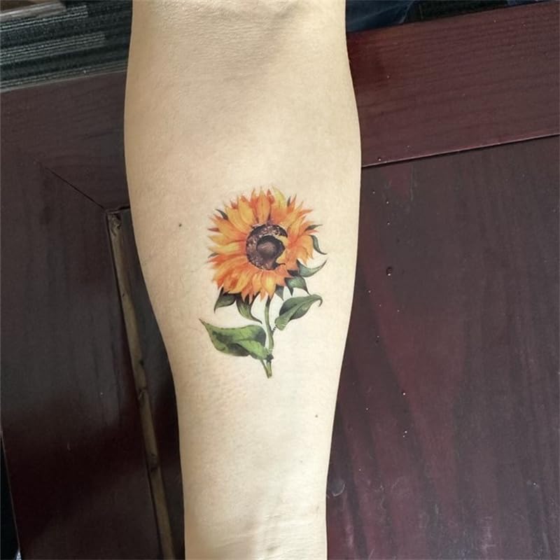 Sunflowers Temporary Tattoo Stickers Waterproof 24-Pack