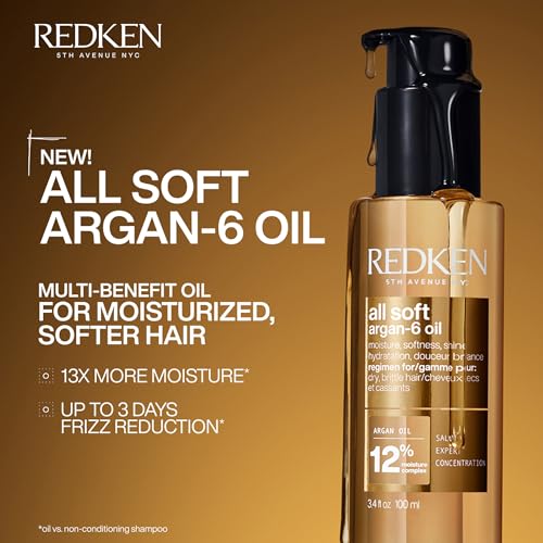 Redken All Soft Argan-6 Oil Treatment | Deep Conditioning & Heat Protection