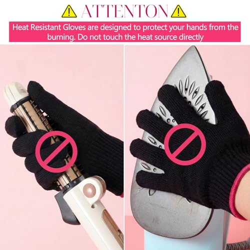 Heat Resistant Gloves for Hair Styling | 3 Pairs