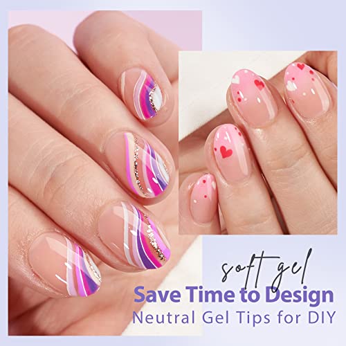BTArtbox 160pcs Almond Plastic False Nails - Extra Short, 16 Sizes, 4-Week Wear