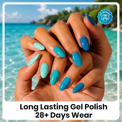 Beetles 6 Colors Gel Nail Polish Set - Ocean Haven Teal & Blue Kit