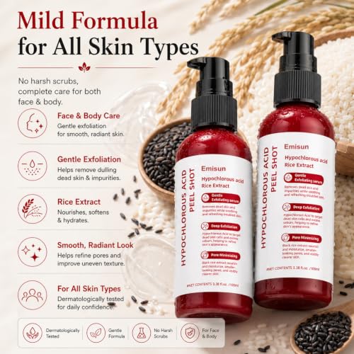 Exfoliating Serum with Hypochlorous Acid & Rice Extract – Gentle Face & Body Peel