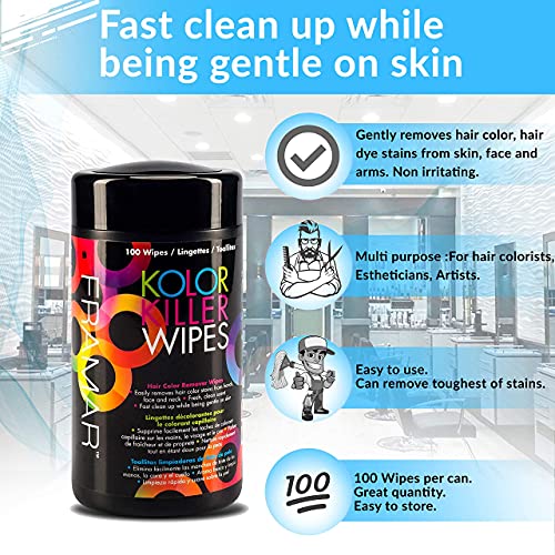 Framar Kolor Killer Wipes – Hair Dye Remover & Brush Set
