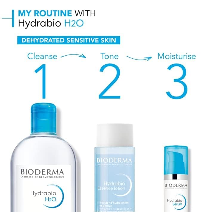 Bioderma - Hydrabio H2O - Micellar Water - Cleansing and Make-Up Removing - for Dehydrated Sensitive Skin , 16.91 Fl Oz (Pack of 1)