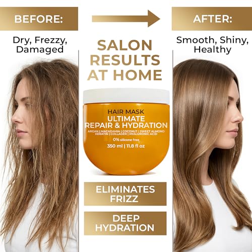 VAO Deep Conditioning Hair Mask - Hydrating Repair Treatment for Damaged Hair with Argan Oil & Shea Butter
