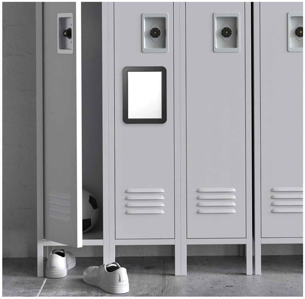 mpowtech 10 Pack Black Magnetic Locker Mirror,5" x 7" Iocker Mirror Magnetic - Small Mirrors for School Locker, Bathroom, Workshop Toolbox, Office Cabinet,Easy Install