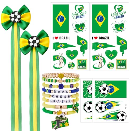 Brazil Soccer Fan Kit – 7-Piece Adult Supporter Accessories Set