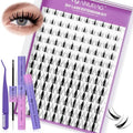 Wispy Eyelash Extension Kit 120pcs Clusters Lashes Natural DIY Lash Clusters Kit 9-17mm with Bond and Seal, Lash Remover - Water-resistant, Helps Reduce Clumping, 0.05mm Ultra-thin Fiber Shape