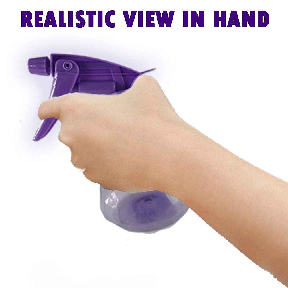 EZPRO USA Empty Spray Bottles 12oz PET Plastic for Hair, Multi Purpose Colored, Dog Grooming, Cat Training, Water Mister Sprayer, Clear Small, Pack of 4